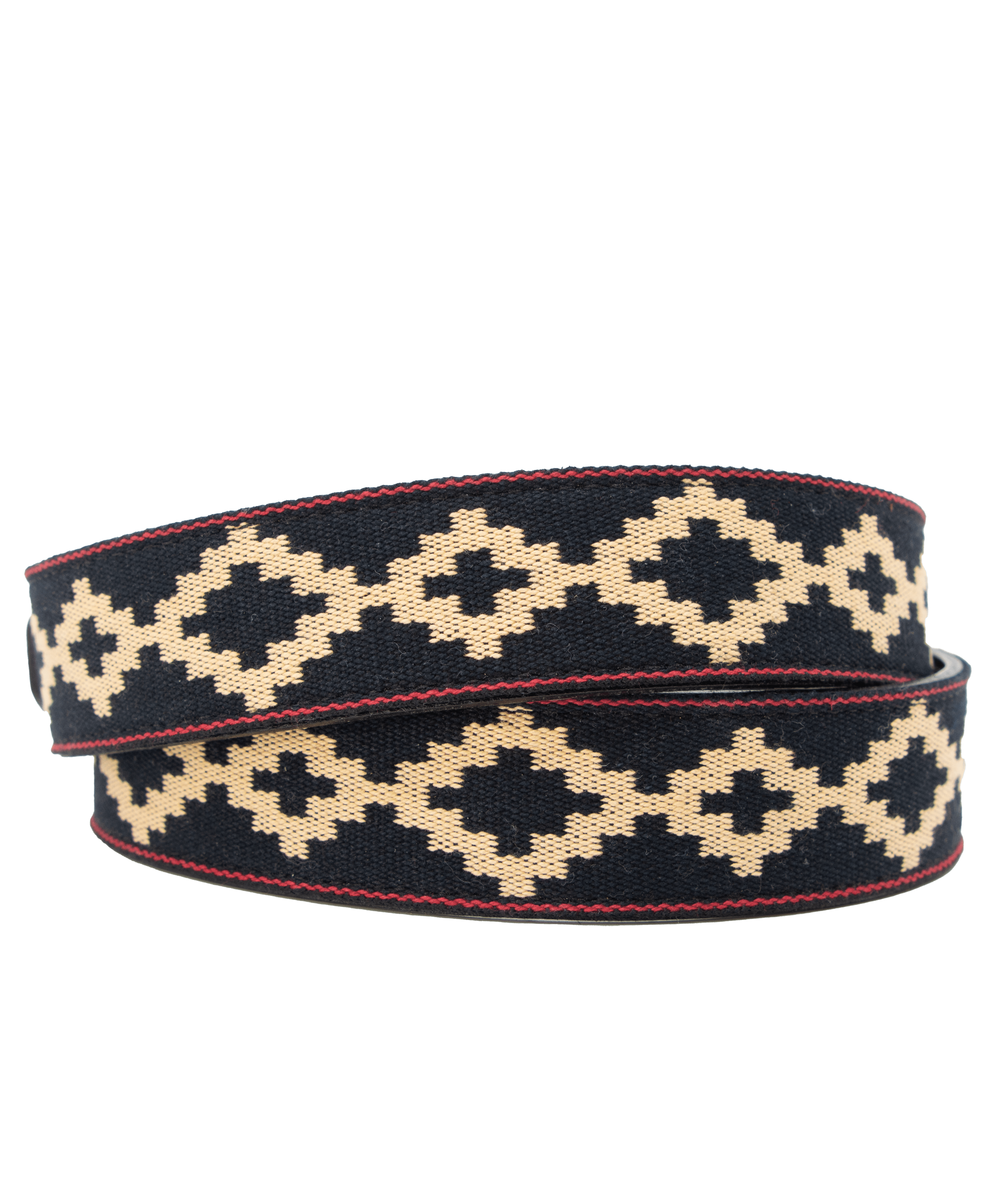 Vintage wide black canvas chord tan leather belt/wide large buckle woven chord Canvas and leather belt - Havana and Natural – Porch & Hound main image 4