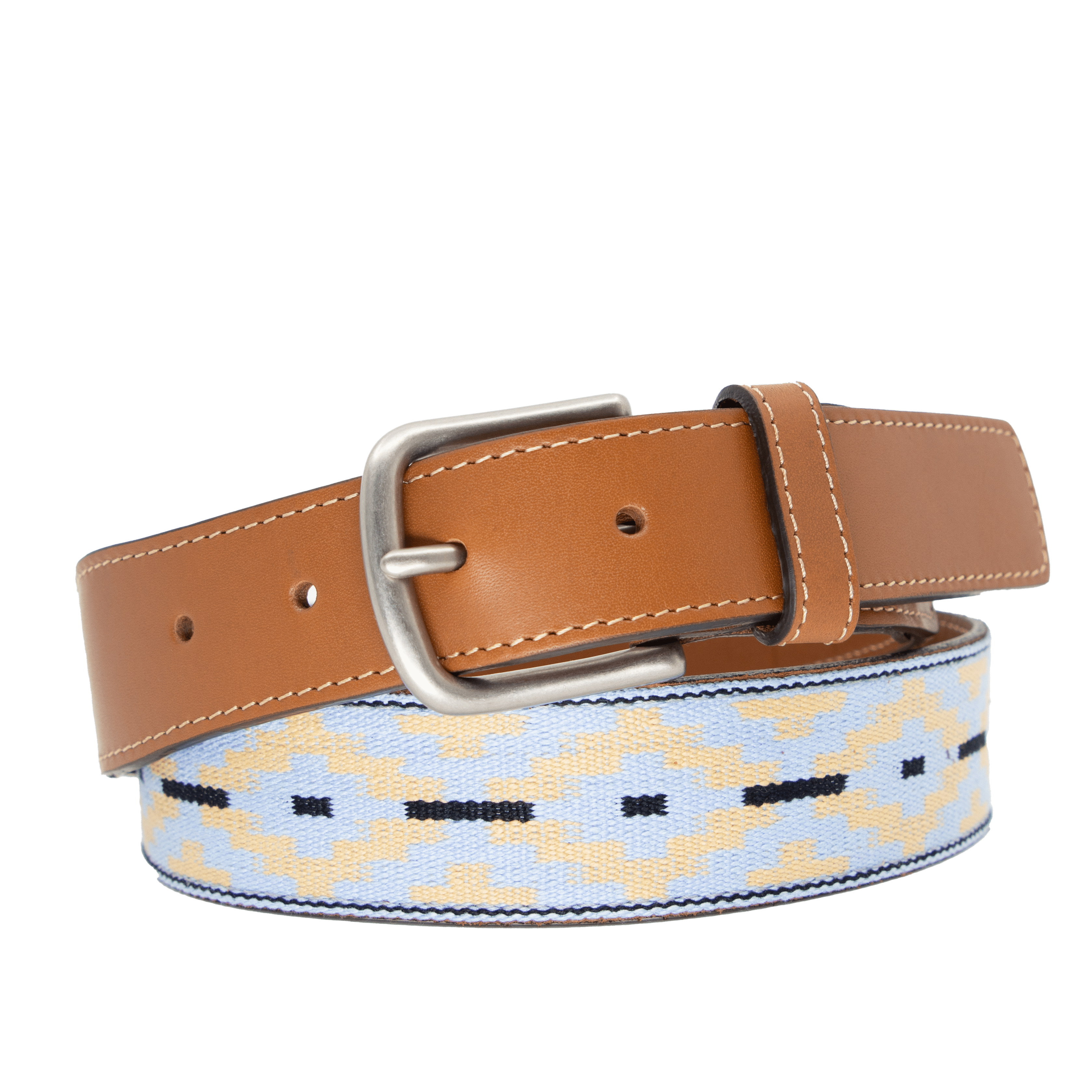 Vintage Echo Lavender Canvas camel brown Leather stripe wide Minimalist belt Vintage Canvas Belt - Etsy main image 2