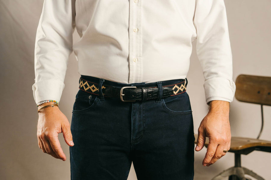 Corbina Black Woven Belt - Exótico Noche