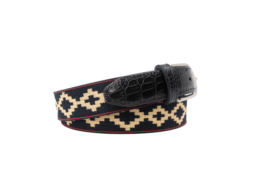 Corbina Black Woven Belt - Exótico Noche