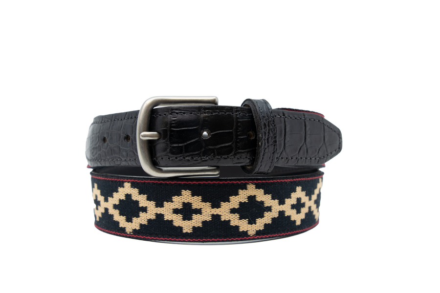 Corbina Black Woven Belt - Exótico Noche