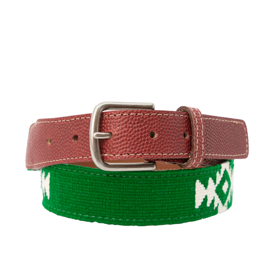 El Verde Woven Belt - Football Leather