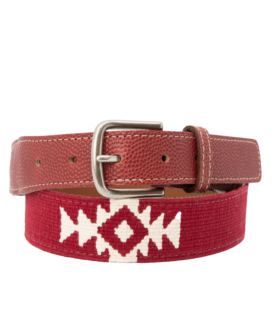 El Granate Woven Belt - Football Leather