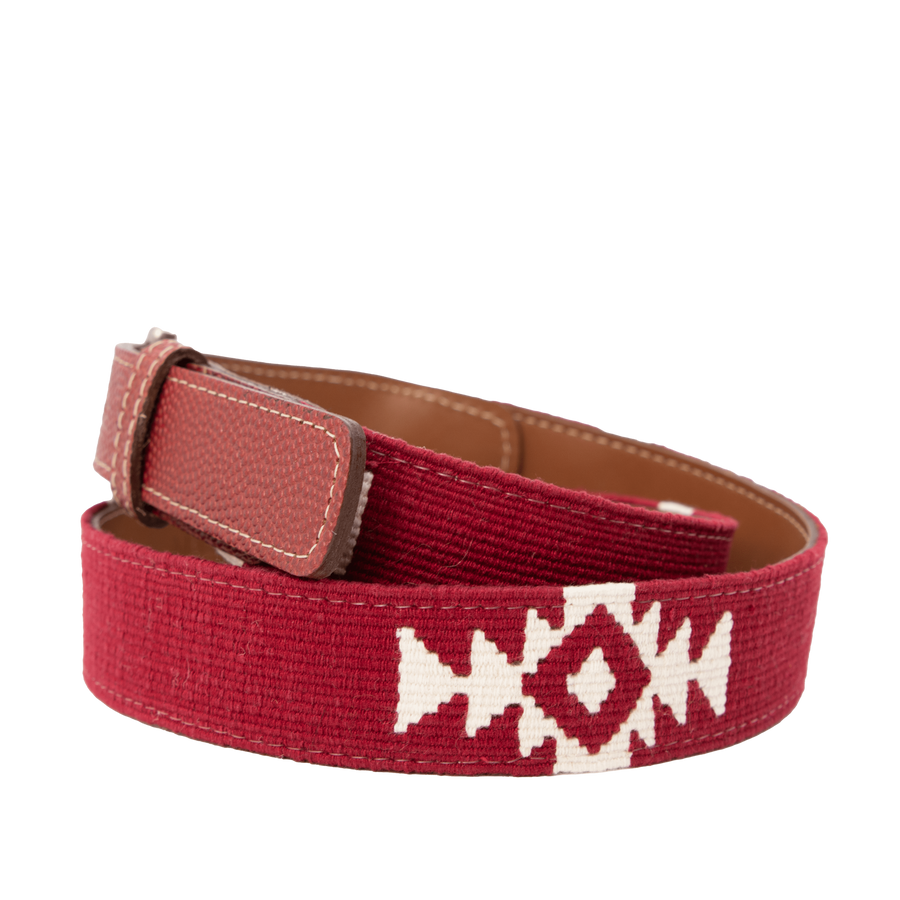 El Granate Woven Belt - Football Leather