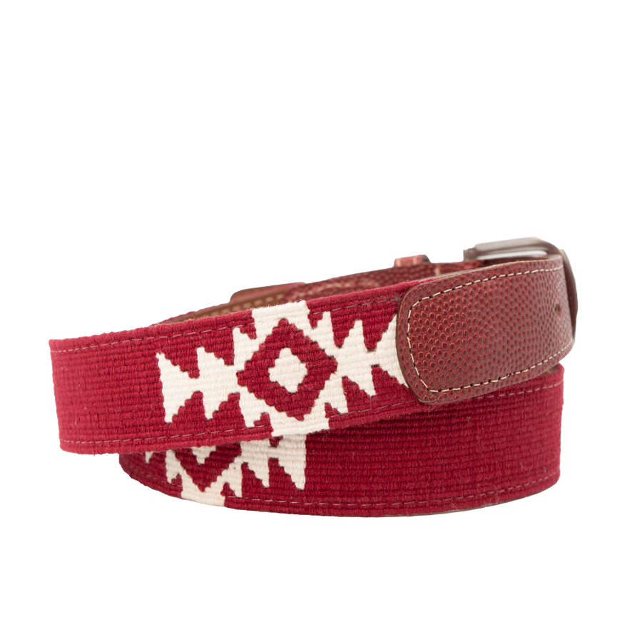 El Granate Woven Belt - Football Leather