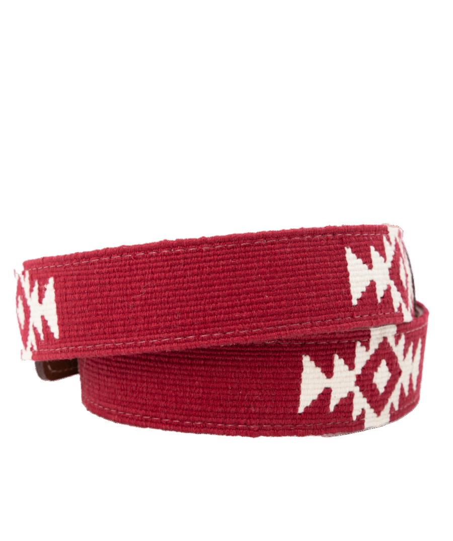 El Granate Woven Belt - Football Leather