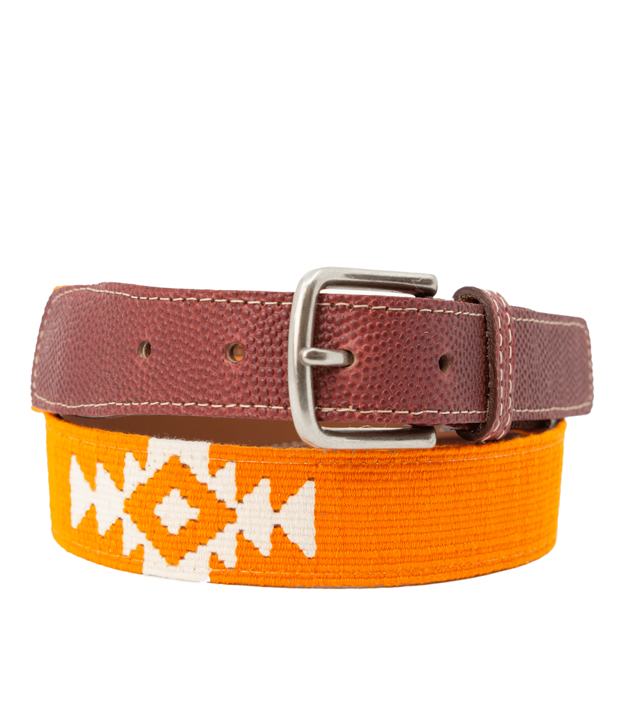 El Anaranjado Woven Belt - Football Leather