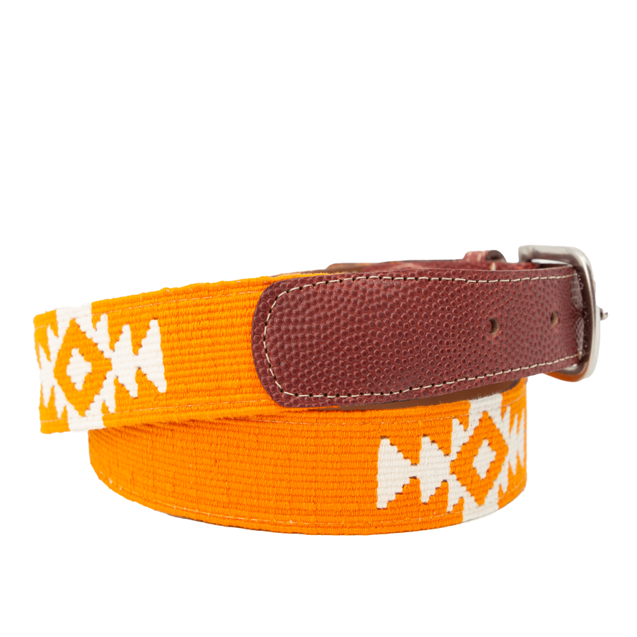 El Anaranjado Woven Belt - Football Leather