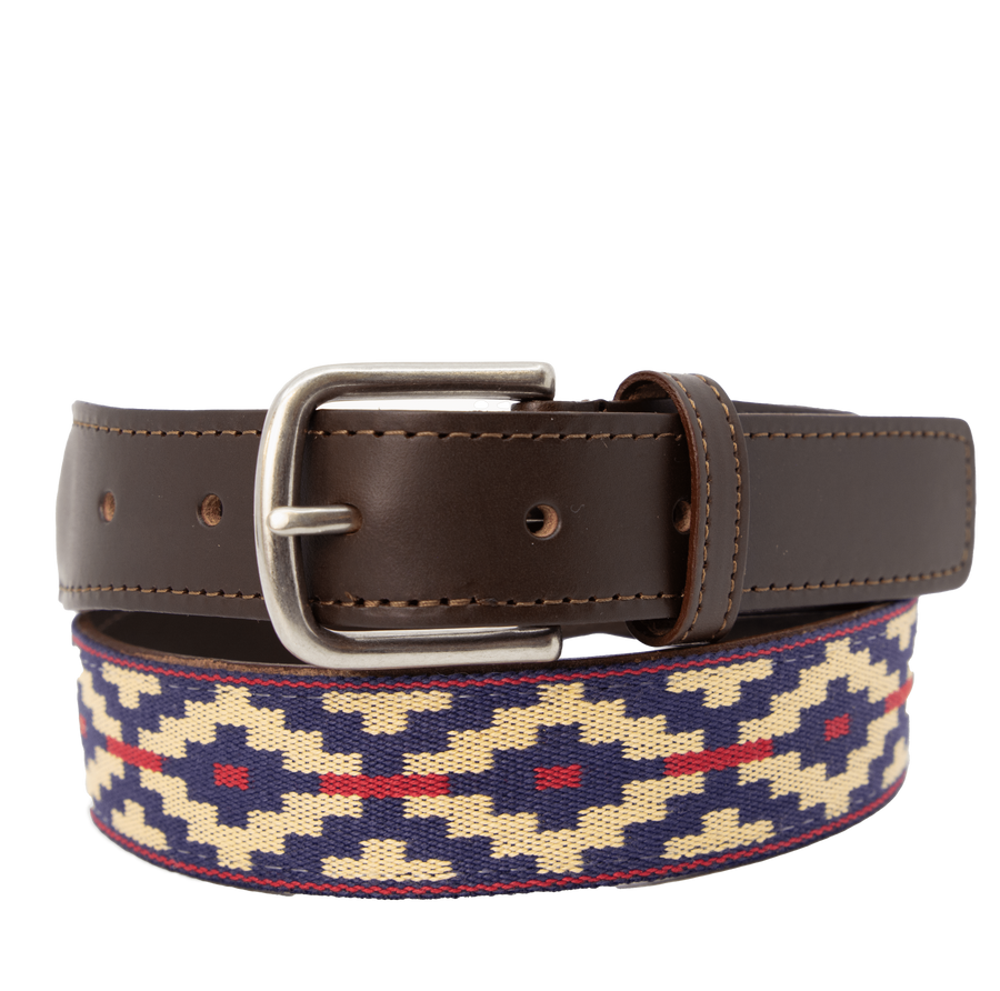 Trucha Chocolate Leather Woven Belt