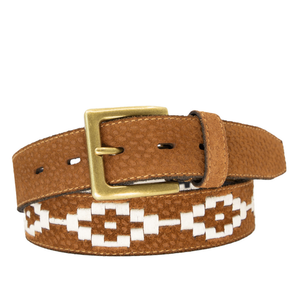 Men's Cognac Leather El Campo Polo Belt - La Matera
