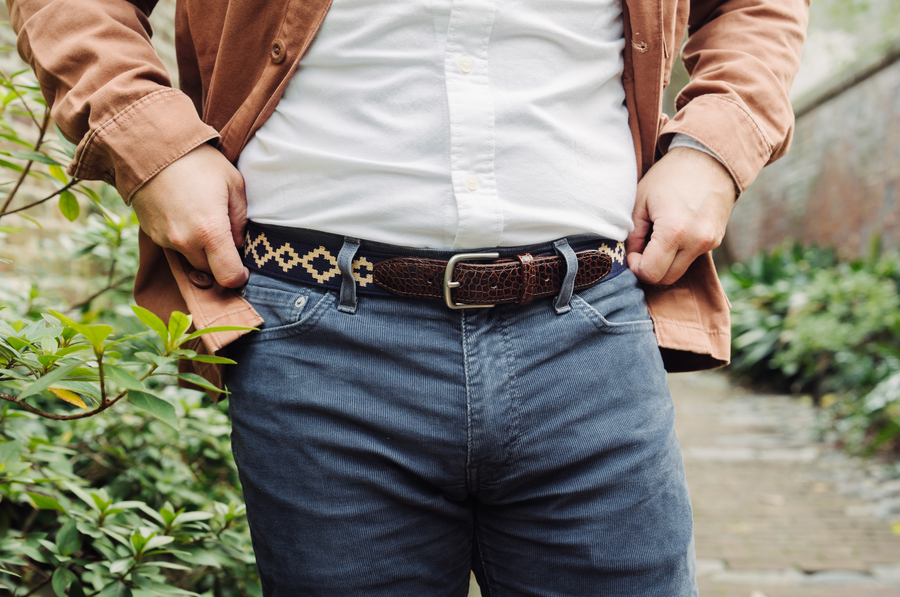 Corbina Woven Belt - Exótico Burgundy