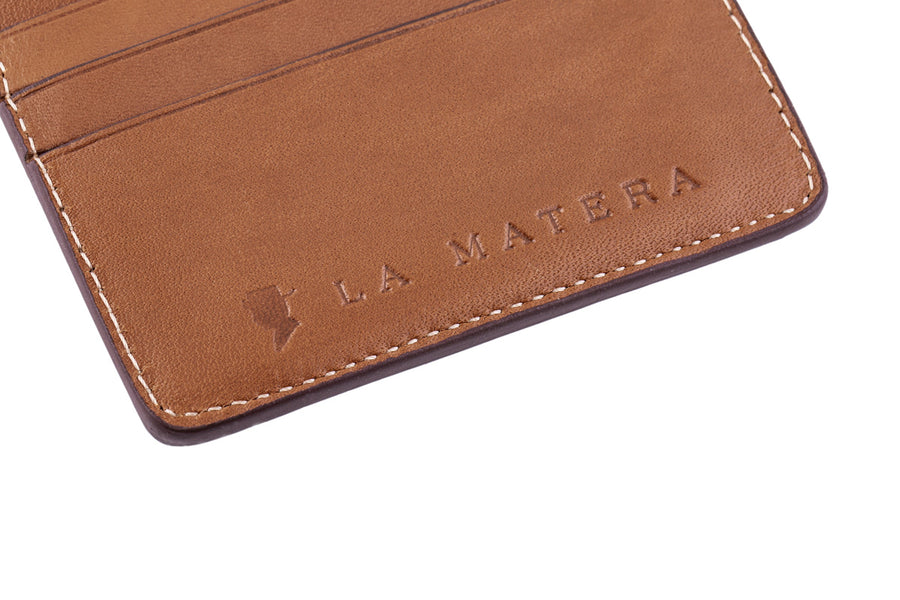 Trucha Chocolate Leather Woven Bi-Fold Wallet by La Matera