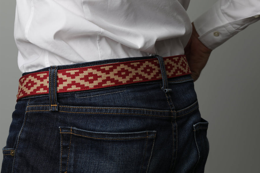 La Matera Men's Mendoza Woven Leather Belt