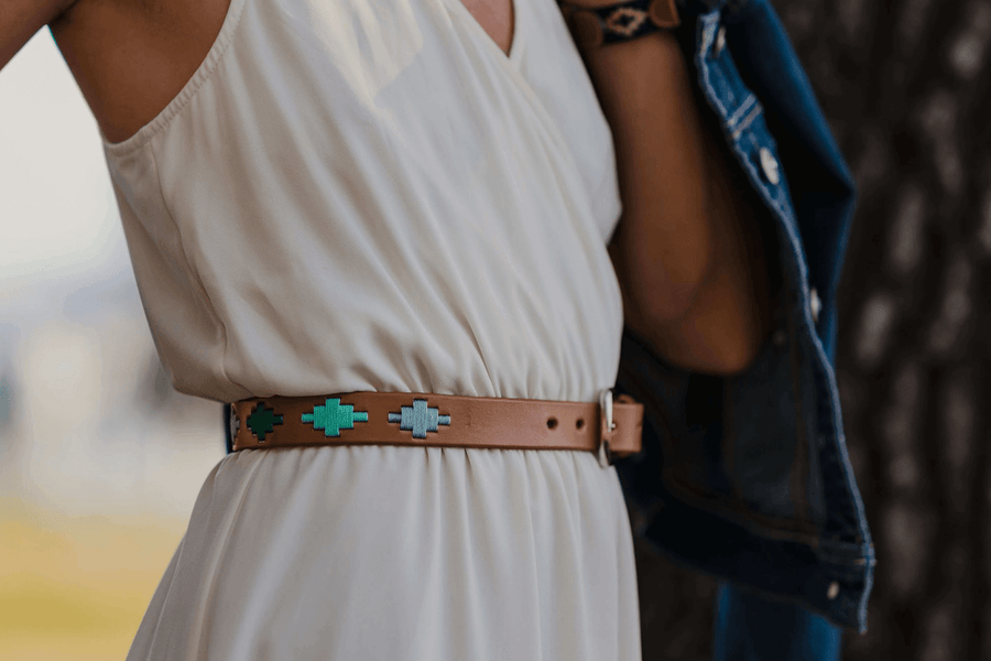 Limited Edition Diamante Azul Women s Polo Belt Thin La Matera